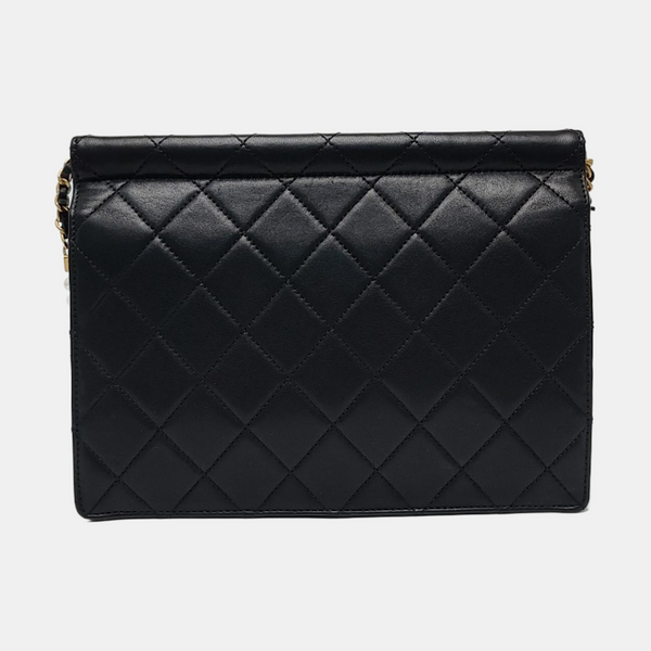 Authenticated pre-owned  Classic Flap Quilted Calfskin Black - Shoulder Bag at Looply