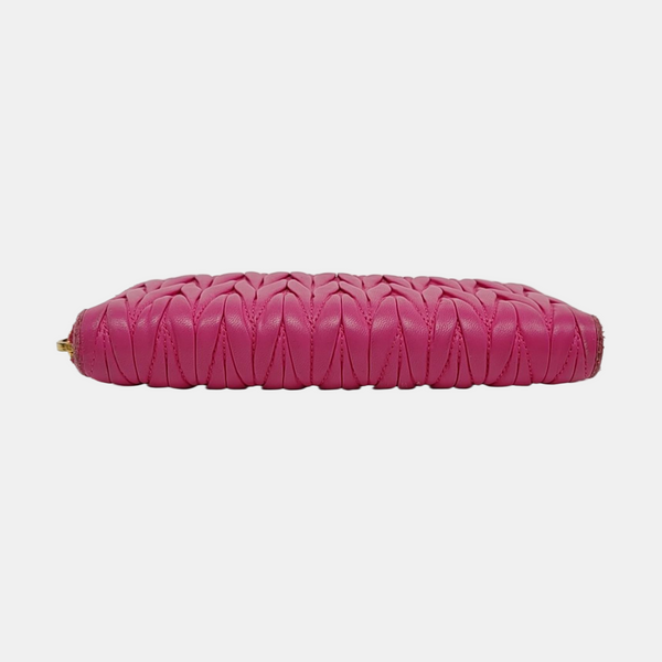Authenticated pre-owned  Matelassé Quilted Lambskin Pink Wallet - Wallet at Looply