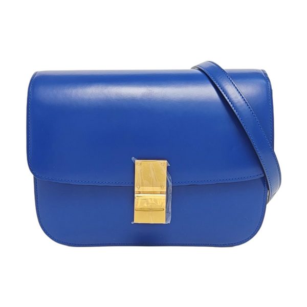 Authenticated pre-owned  Classic Box Medium Calfskin Blue - Shoulder Bag at Looply
