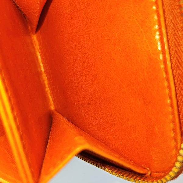 Matelassé Quilted Lambskin Orange Card Holder