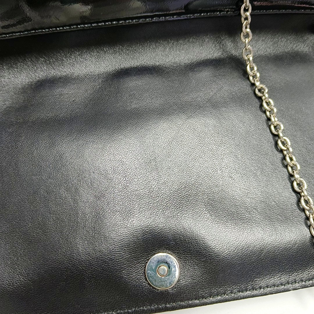 Authenticated pre-owned  Dior Lady Dior Cannage Patent Leather Black - Shoulder Bag at Looply
