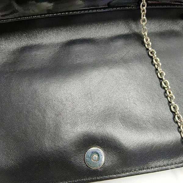 Authenticated pre-owned  Dior Lady Dior Cannage Patent Leather Black - Shoulder Bag at Looply