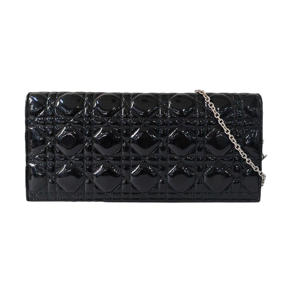 Authenticated pre-owned  Dior Lady Dior Cannage Patent Leather Black - Shoulder Bag at Looply