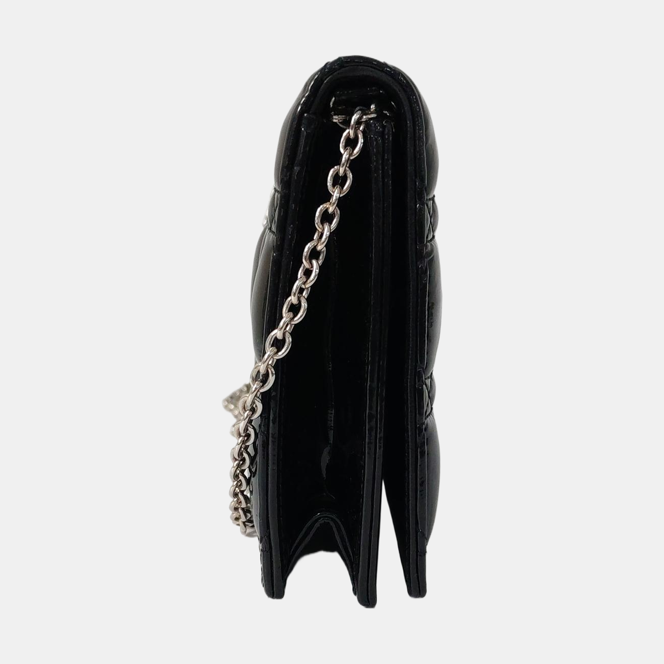 Authenticated pre-owned  Dior Lady Dior Cannage Patent Leather Black - Shoulder Bag at Looply