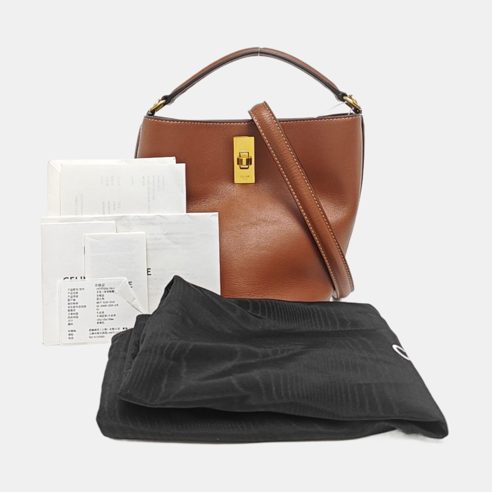 Authenticated pre-owned  Bucket 16 Calfskin Brown - Shoulder Bag at Looply
