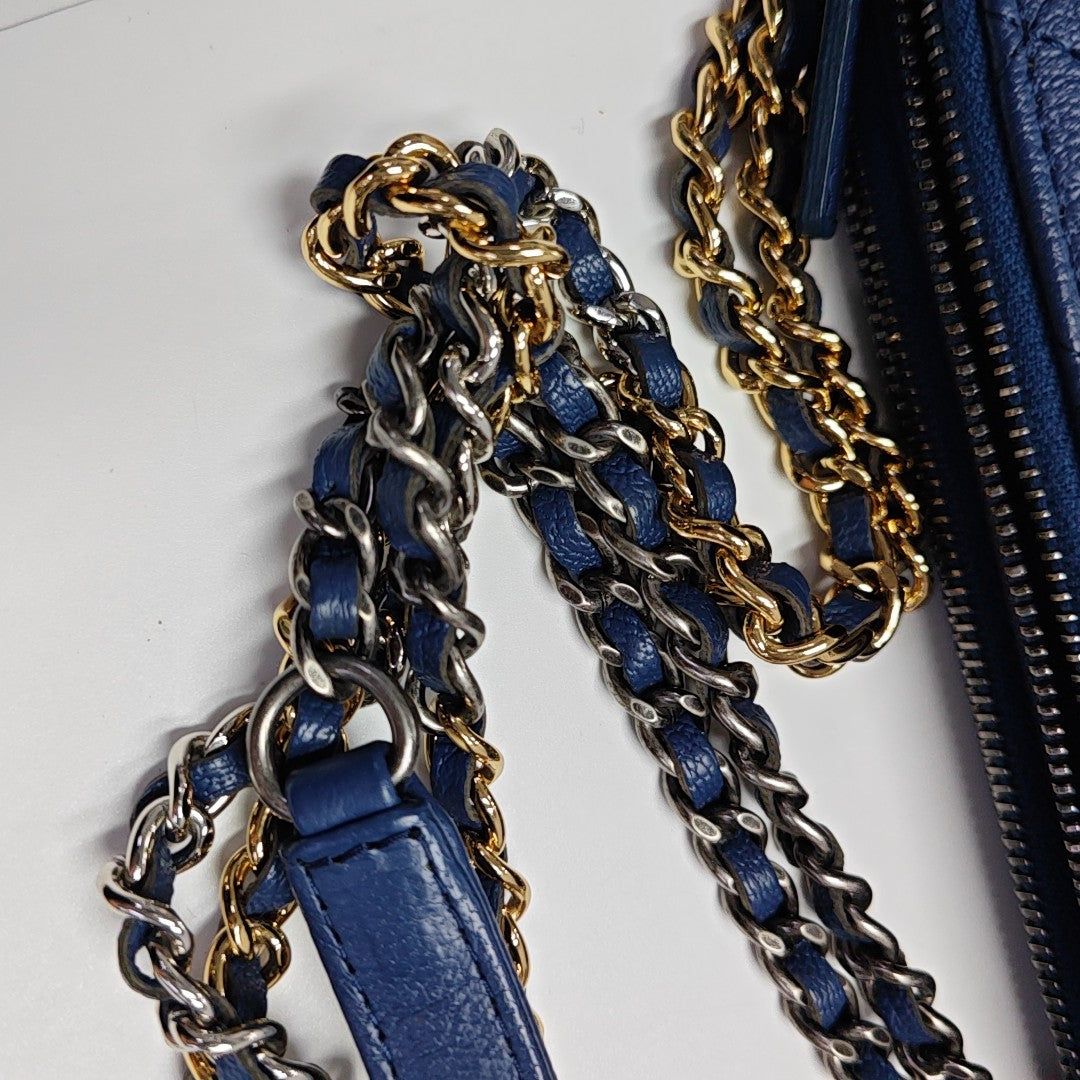 Authenticated pre-owned  Gabrielle Mini Quilted Lambskin Blue - Shoulder Bag at Looply