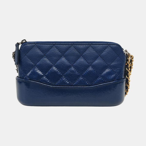 Authenticated pre-owned  Gabrielle Mini Quilted Lambskin Blue - Shoulder Bag at Looply