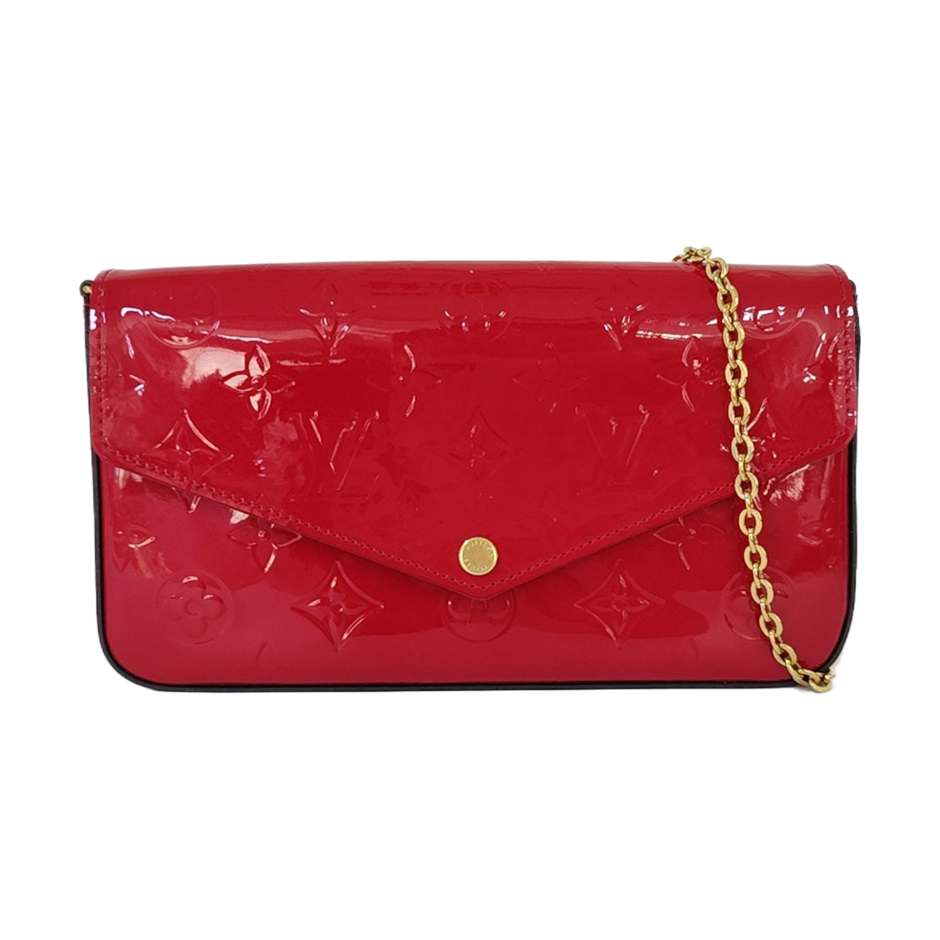 Authenticated pre-owned  Félicie Monogram Patent Leather Red - Shoulder Bag at Looply