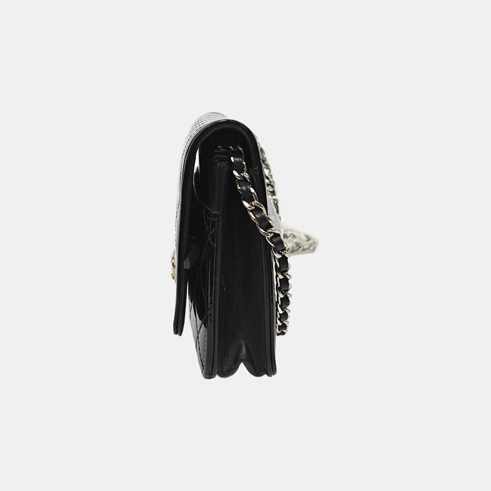 Authenticated pre-owned  Boy Chanel WOC Quilted Patent Leather Black - Shoulder Bag at Looply
