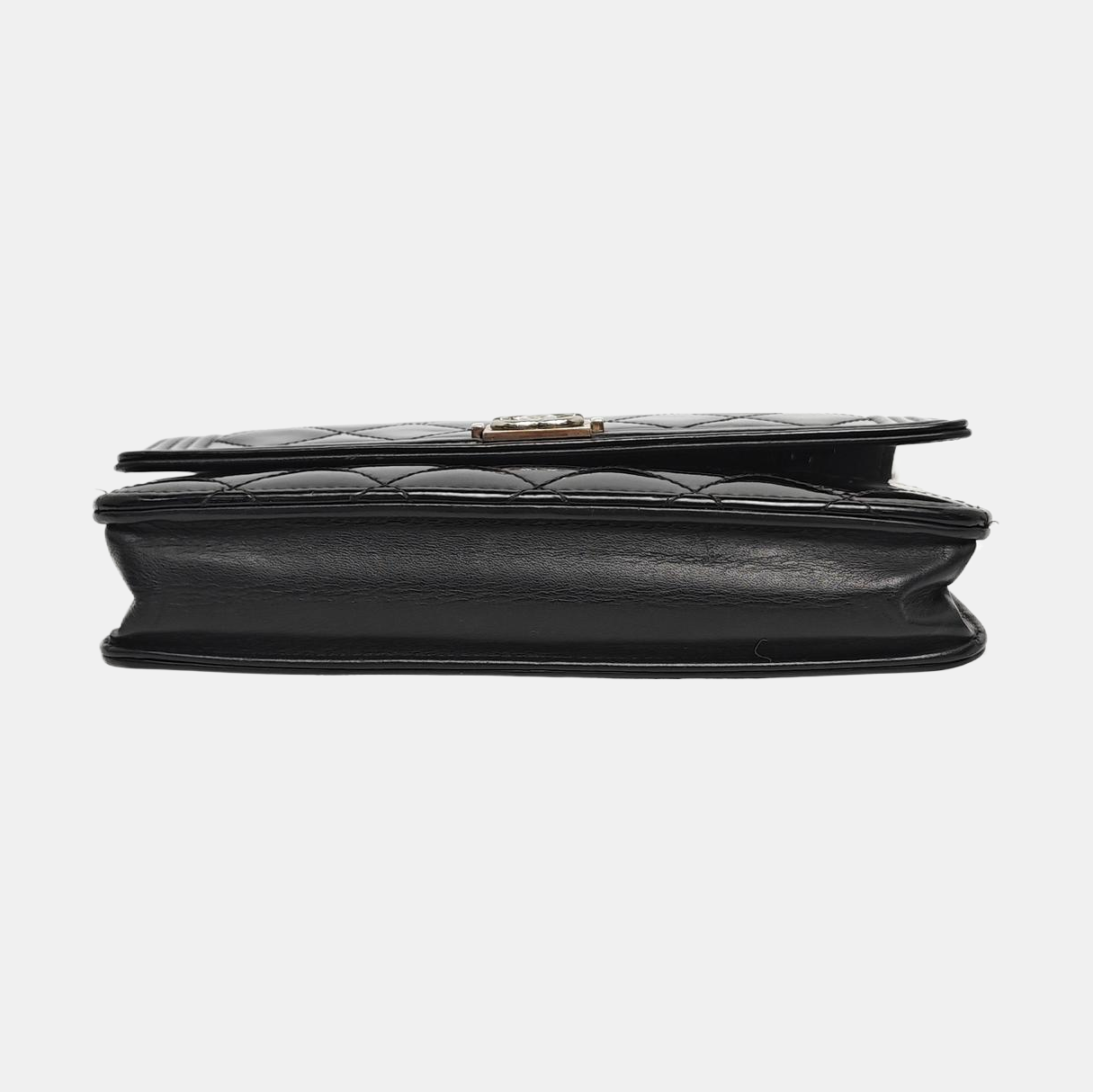Authenticated pre-owned  Boy Chanel WOC Quilted Patent Leather Black - Shoulder Bag at Looply