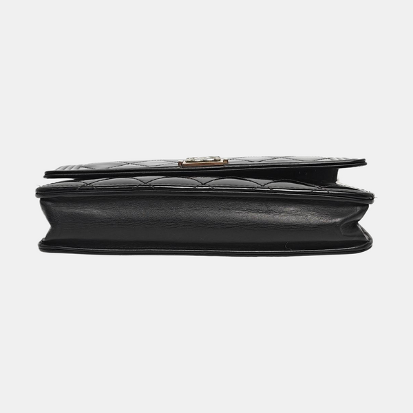 Authenticated pre-owned  Boy Chanel WOC Quilted Patent Leather Black - Shoulder Bag at Looply