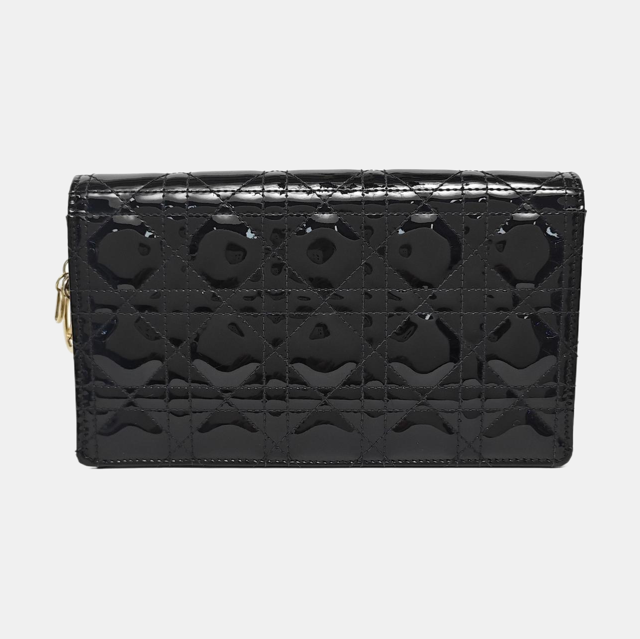 Authenticated pre-owned  Lady Dior Cannage Patent Leather Black - Shoulder Bag at Looply