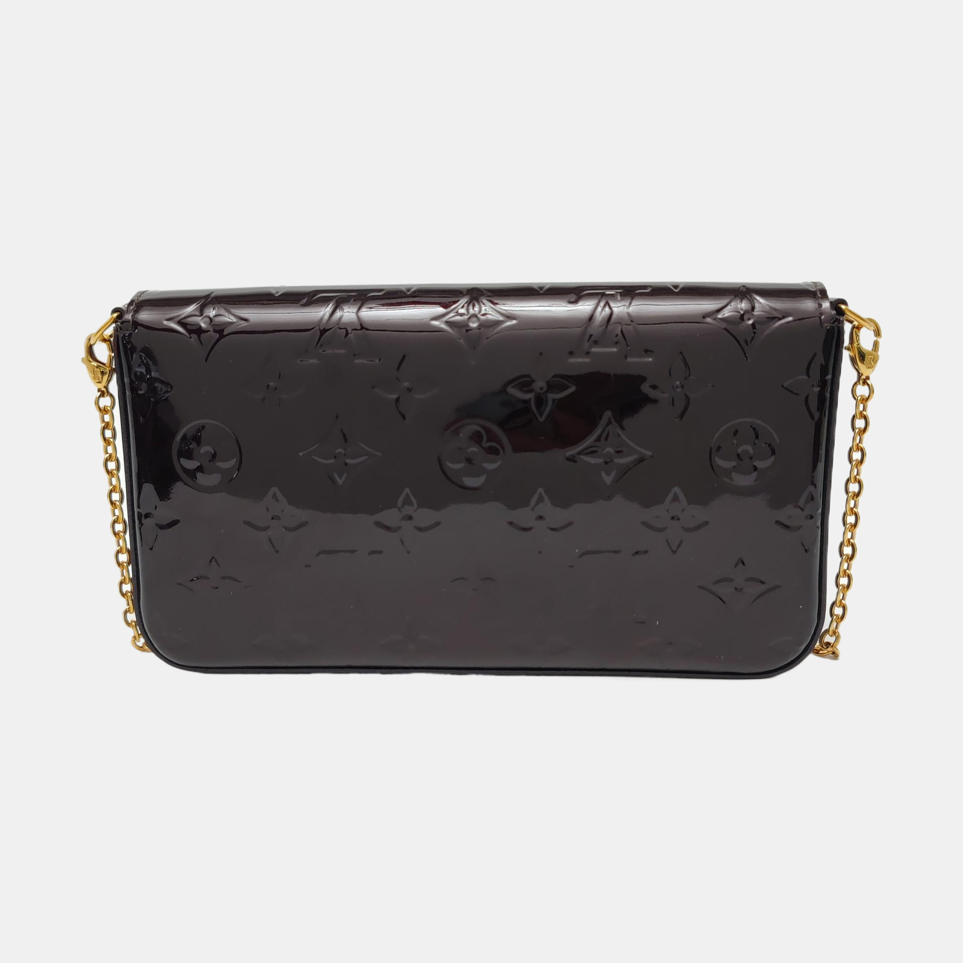 Authenticated pre-owned  Félicie Monogram Patent Leather Burgundy - Shoulder Bag at Looply