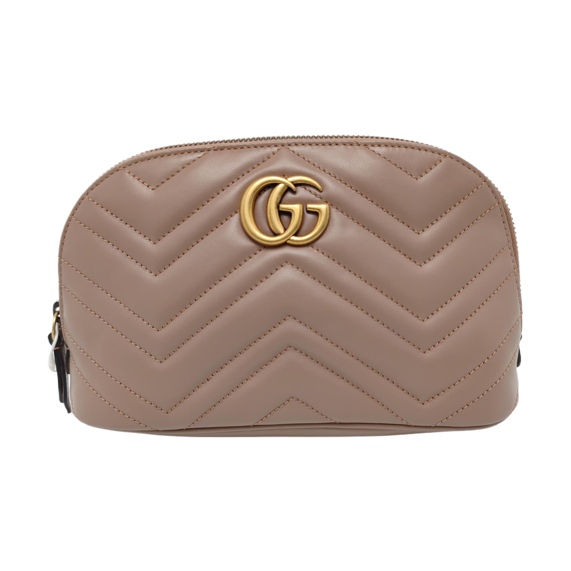 Authenticated pre-owned  GG Marmont Quilted Calfskin Beige - Clutch at Looply