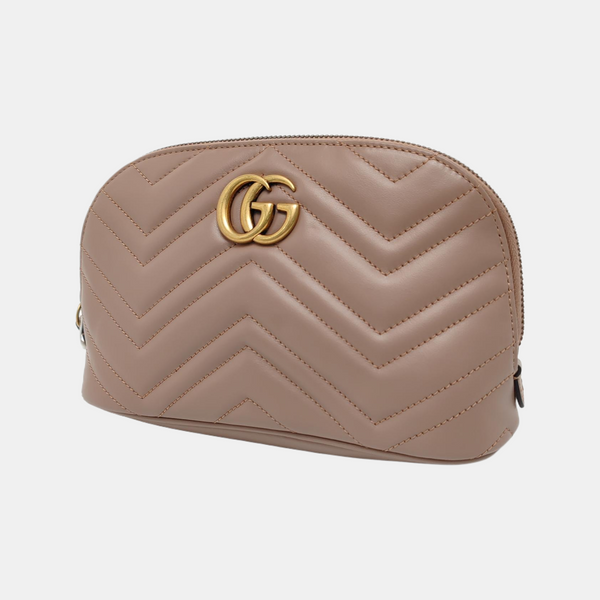 Authenticated pre-owned  GG Marmont Quilted Calfskin Beige - Clutch at Looply