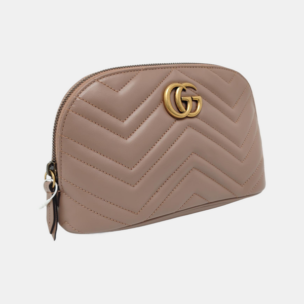 Authenticated pre-owned  GG Marmont Quilted Calfskin Beige - Clutch at Looply