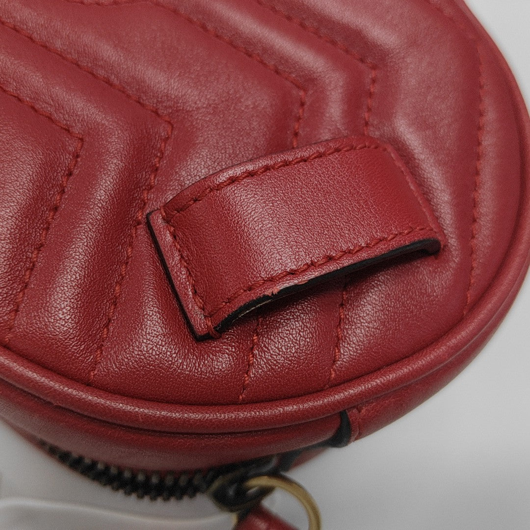 Authenticated pre-owned  GG Marmont Quilted Calfskin Red - Belt Bag at Looply