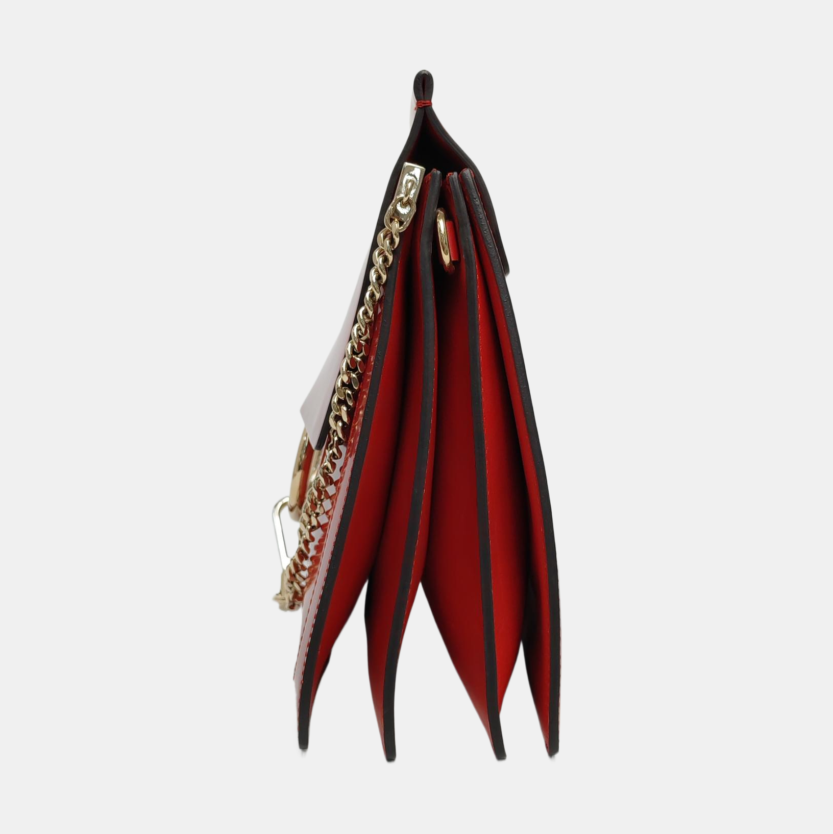 Authenticated pre-owned  Faye Medium Patent Leather Red - Top Handle Bag at Looply