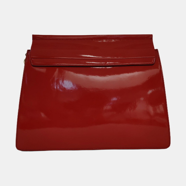 Authenticated pre-owned  Faye Medium Patent Leather Red - Top Handle Bag at Looply