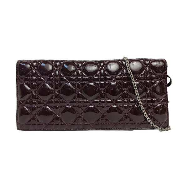 Authenticated pre-owned  Lady Dior Cannage Patent Leather Purple - Shoulder Bag at Looply