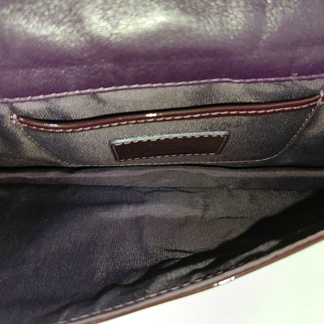 Authenticated pre-owned  Lady Dior Cannage Patent Leather Purple - Shoulder Bag at Looply