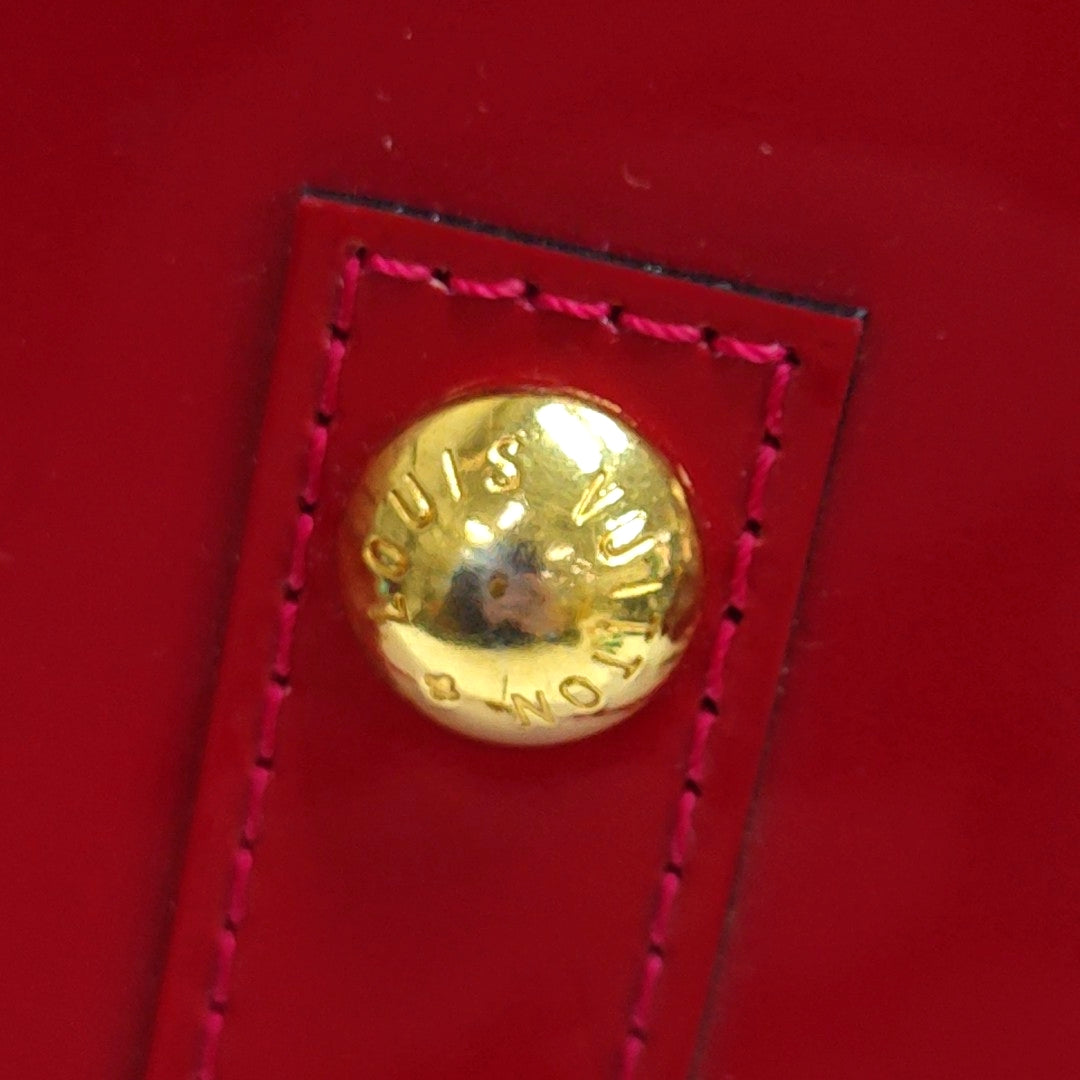 Authenticated pre-owned  Alma PM Monogram Patent Leather Red - Top Handle Bag at Looply