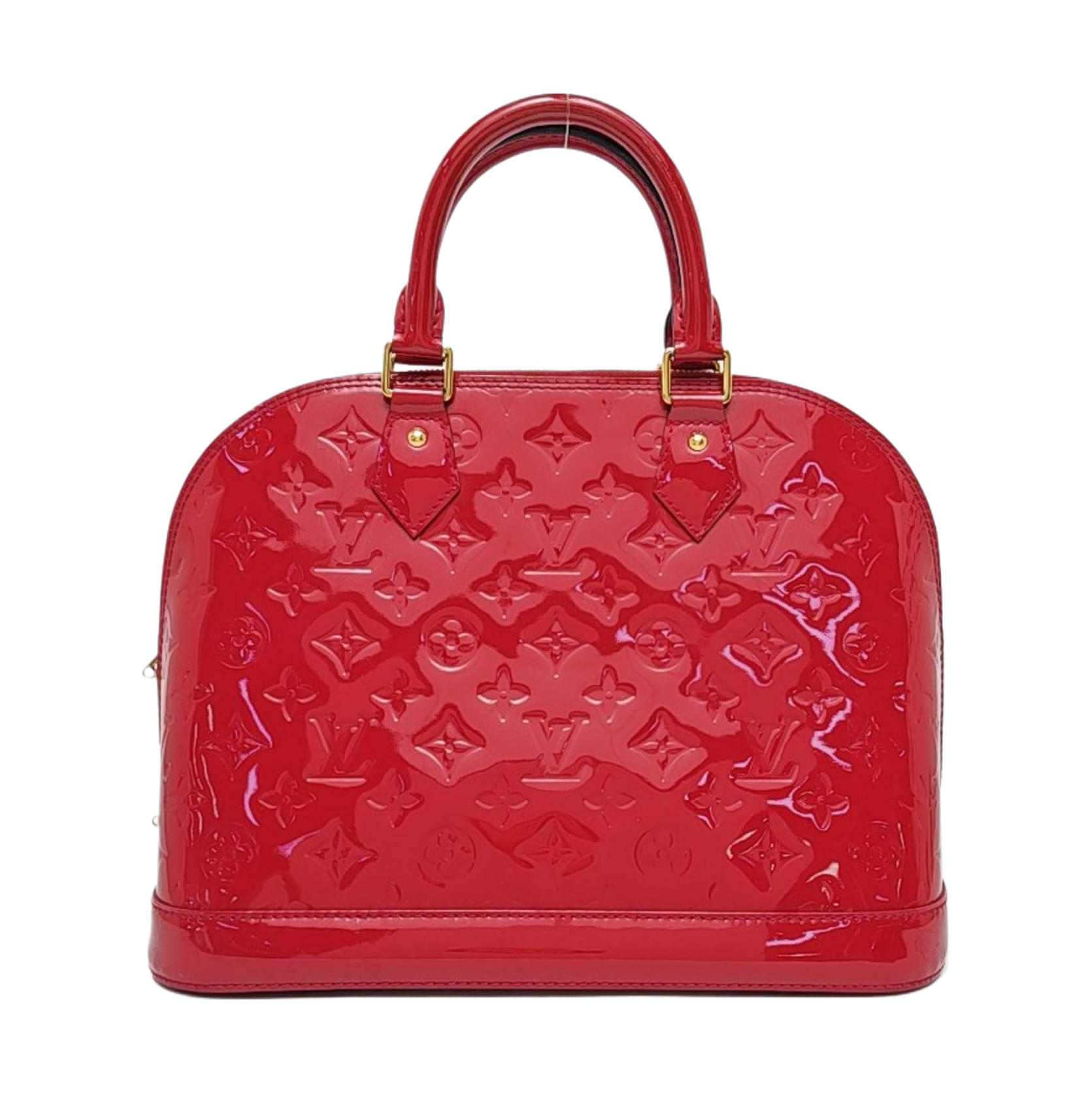 Authenticated pre-owned  Alma PM Monogram Patent Leather Red - Top Handle Bag at Looply