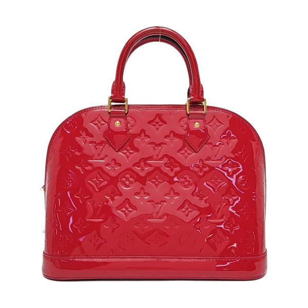 Authenticated pre-owned  Alma PM Monogram Patent Leather Red - Top Handle Bag at Looply
