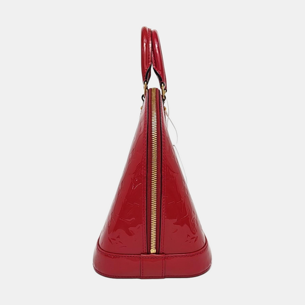 Authenticated pre-owned  Alma PM Monogram Patent Leather Red - Top Handle Bag at Looply