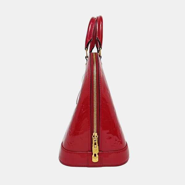 Authenticated pre-owned  Alma PM Monogram Patent Leather Red - Top Handle Bag at Looply