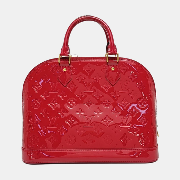 Authenticated pre-owned  Alma PM Monogram Patent Leather Red - Top Handle Bag at Looply