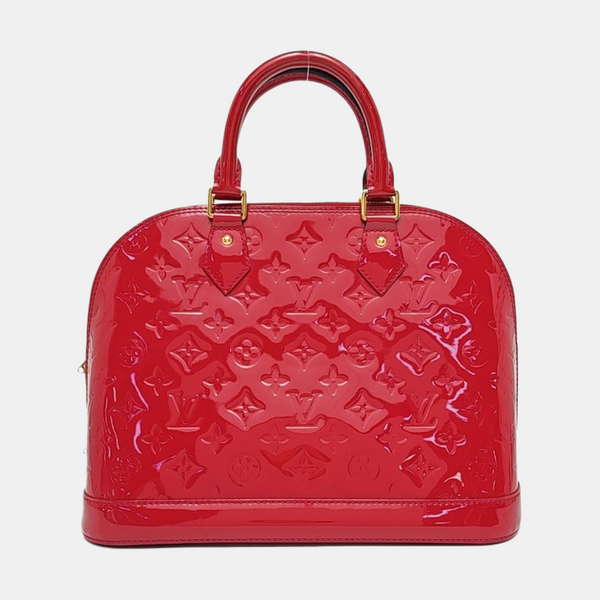 Authenticated pre-owned  Alma PM Monogram Patent Leather Red - Top Handle Bag at Looply