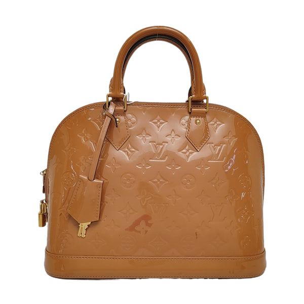 Authenticated pre-owned  Alma PM Patent Leather Beige - Top Handle Bag at Looply