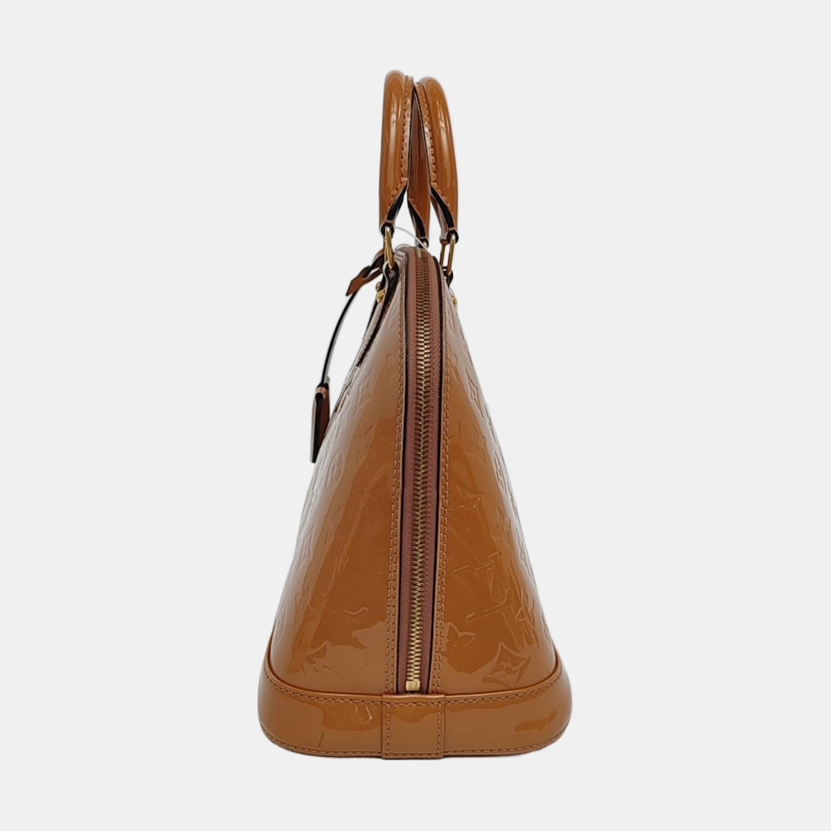 Authenticated pre-owned  Alma PM Patent Leather Beige - Top Handle Bag at Looply