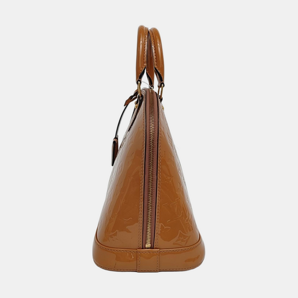 Authenticated pre-owned  Alma PM Patent Leather Beige - Top Handle Bag at Looply