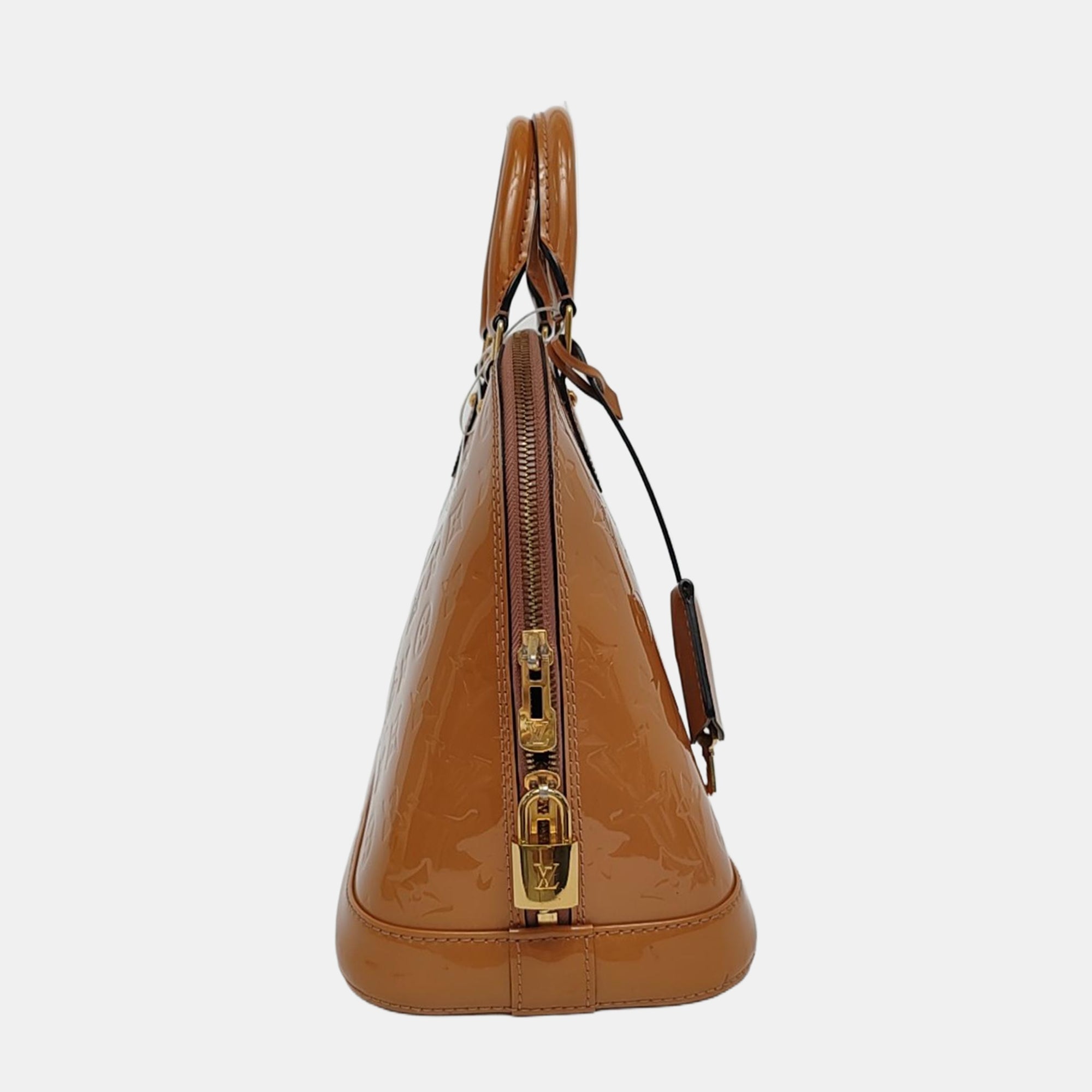 Authenticated pre-owned  Alma PM Patent Leather Beige - Top Handle Bag at Looply