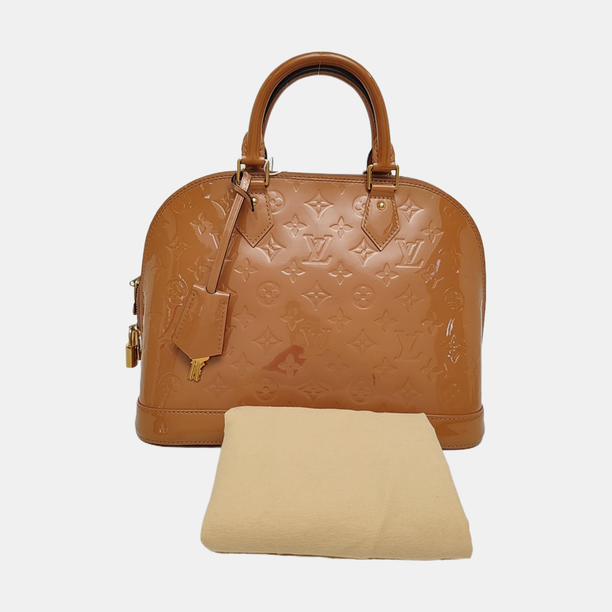 Authenticated pre-owned  Alma PM Patent Leather Beige - Top Handle Bag at Looply