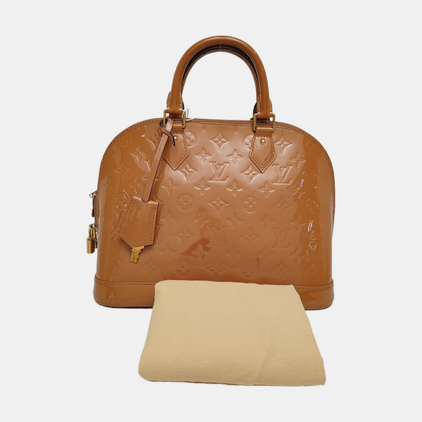 Authenticated pre-owned  Alma PM Patent Leather Beige - Top Handle Bag at Looply