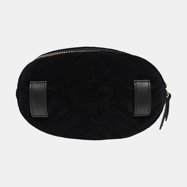 Authenticated pre-owned  GG Marmont Quilted Velvet Black - Belt Bag at Looply