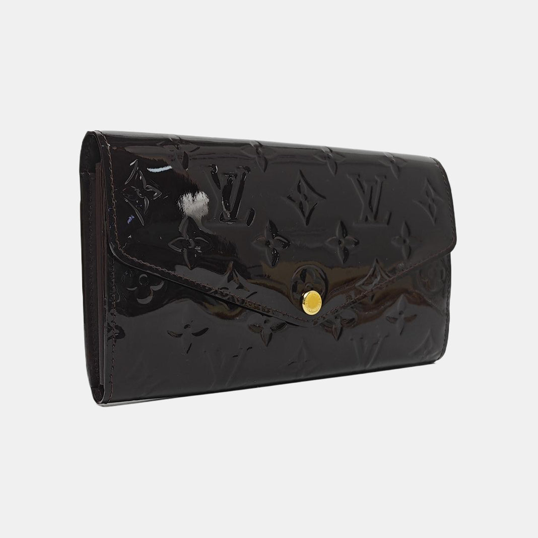 Authenticated pre-owned  LV × TM Sarah Patent Leather Burgundy - Clutch at Looply