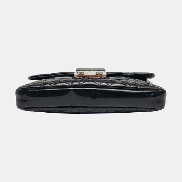 Authenticated pre-owned  Miss Dior Cannage Patent Leather Black - Shoulder Bag at Looply