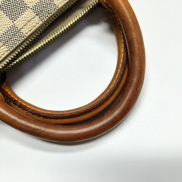 Authenticated pre-owned  Speedy 30 Damier Azur Coated Canvas White - Top Handle Bag at Looply