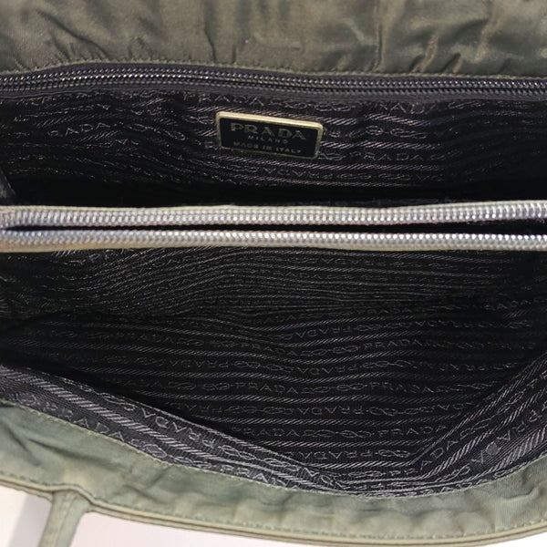 Nylon Top Handle Bag Green