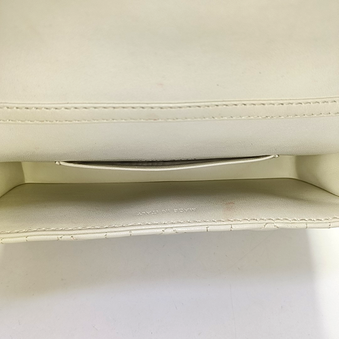 Authenticated pre-owned  Lady Dior Lambskin White - Shoulder Bag at Looply