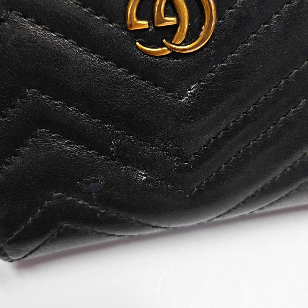 Authenticated pre-owned  GG Marmont Calfskin Black Wallet - Wallet at Looply