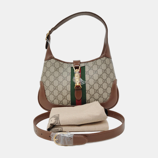 Authenticated pre-owned  Jackie 1961 Small Monogram Coated Canvas Beige - Shoulder Bag at Looply