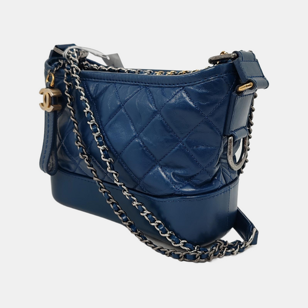 Authenticated pre-owned  Gabrielle Small Quilted Calfskin Blue - Crossbody Bag at Looply