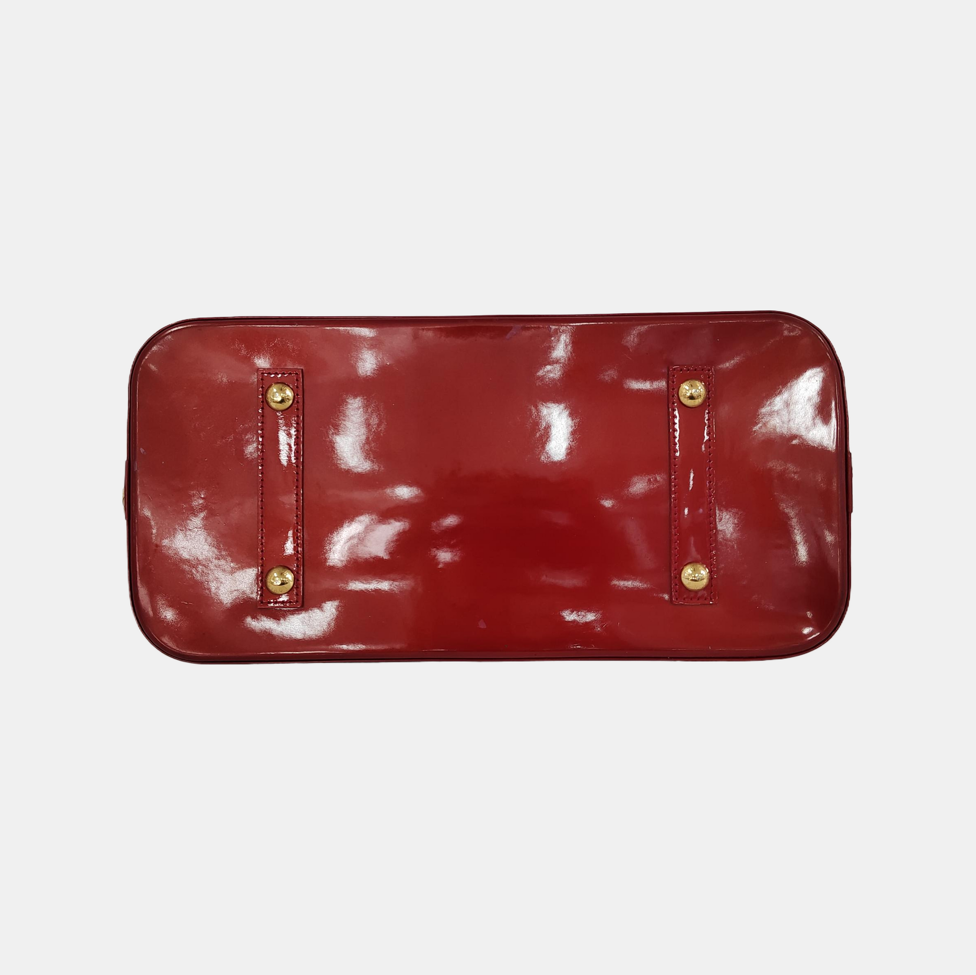 Authenticated pre-owned  Alma GM Patent Leather Red - Top Handle Bag at Looply