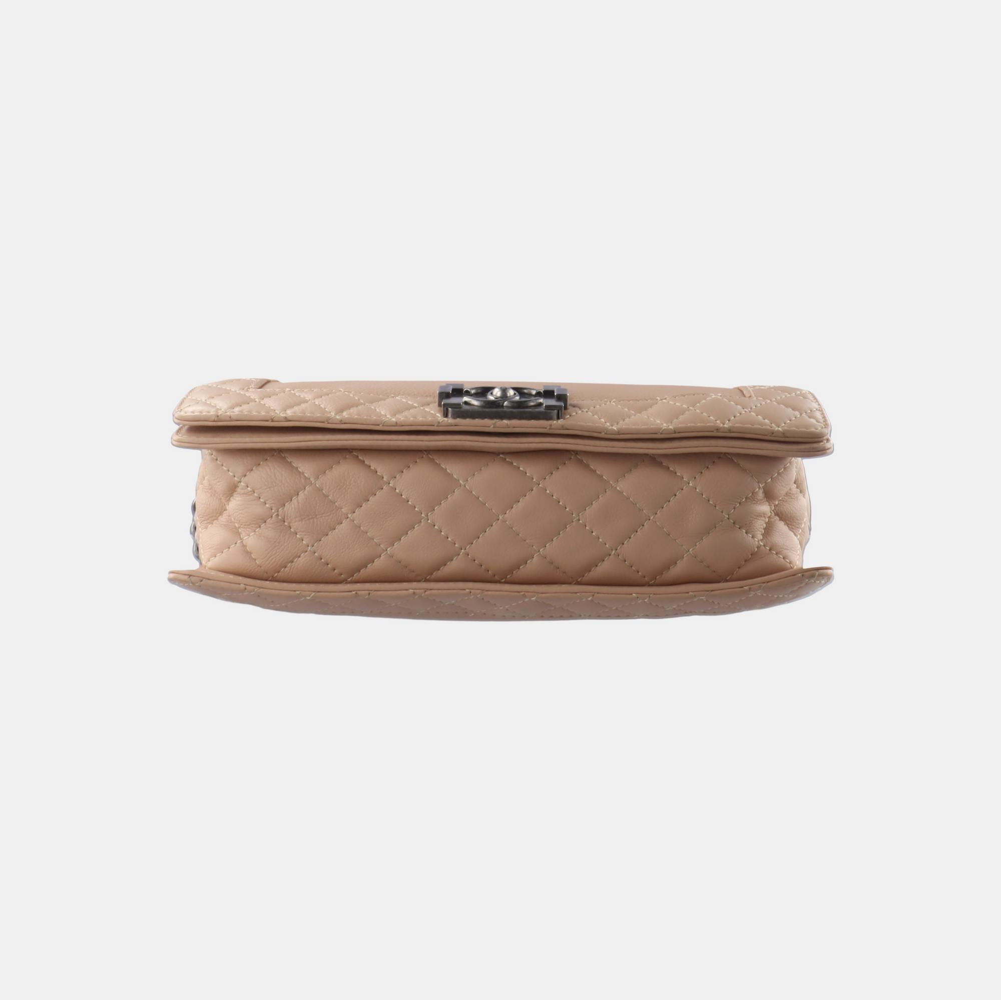 Authenticated pre-owned  Boy Chanel Large Quilted Calfskin Beige - Crossbody Bag at Looply