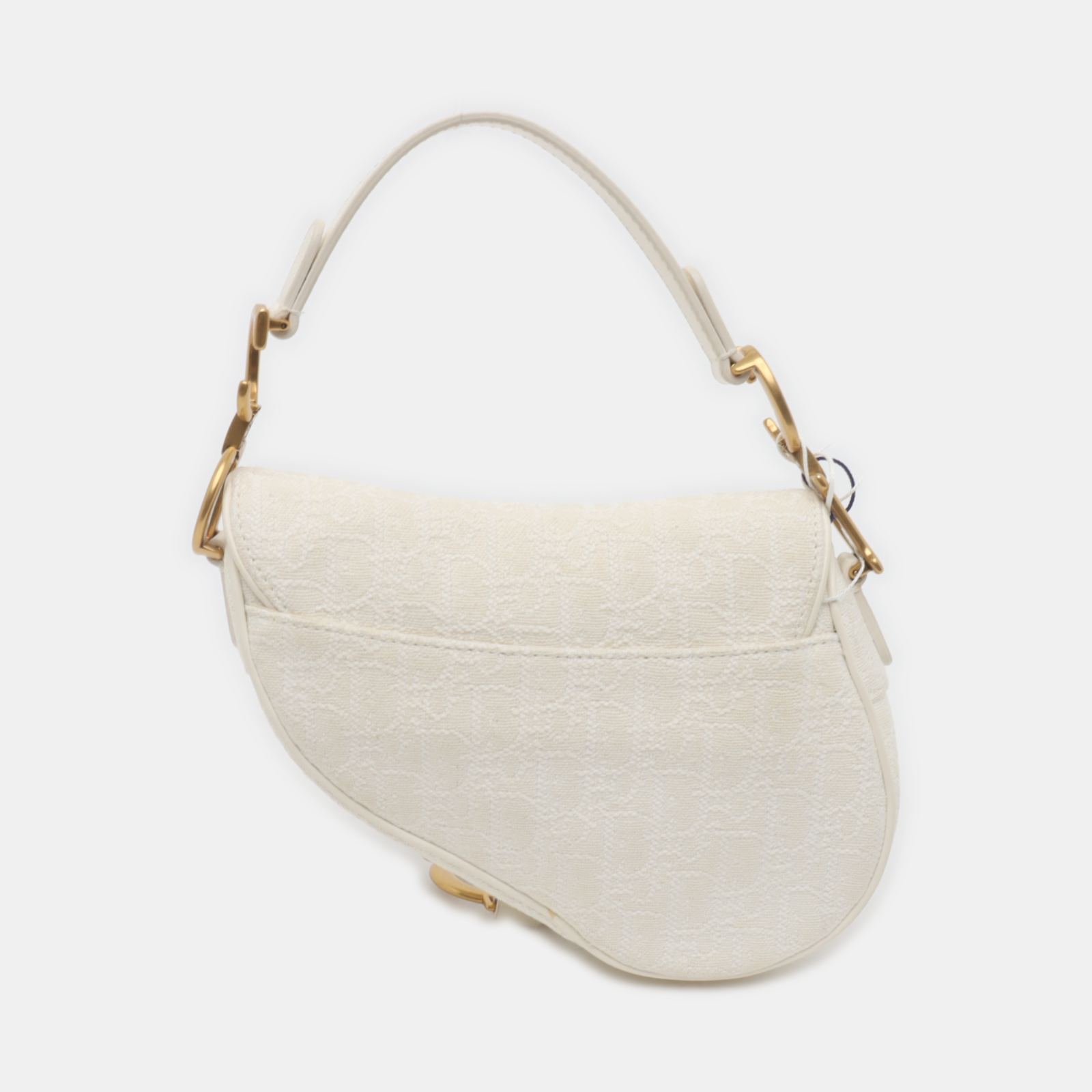 Authenticated pre-owned  Saddle Mini Canvas White - Top Handle Bag at Looply